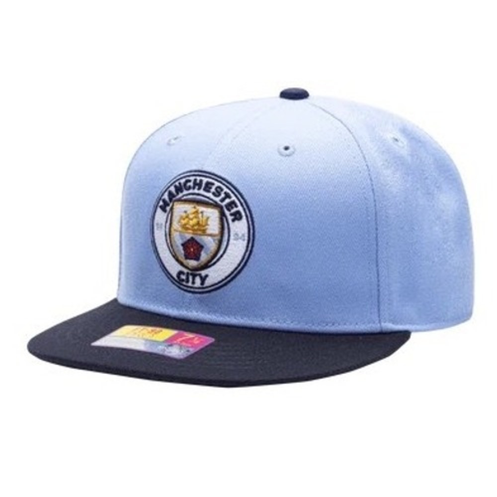Manchester City FC Fan Ink Swingman Snapback Hat Cap Light Blue - Navy NWT